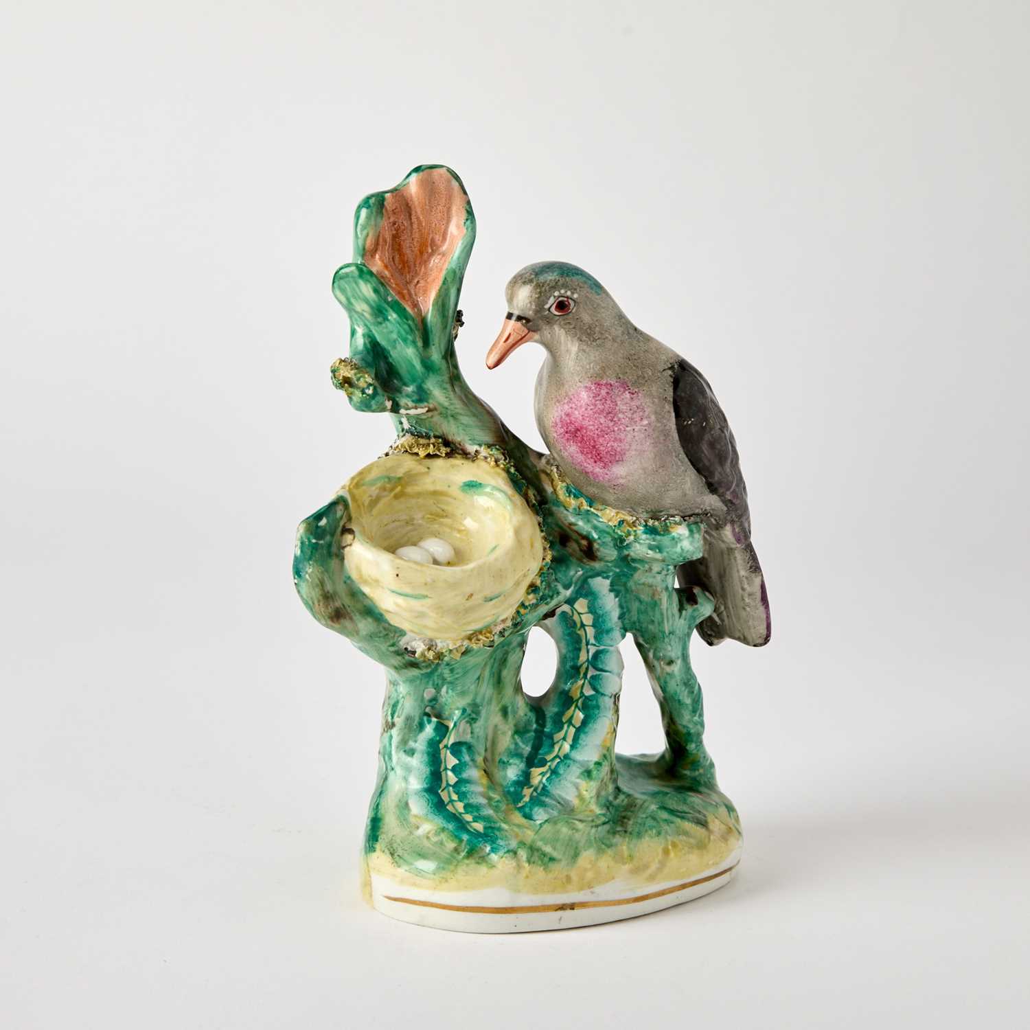 Lot 89 - Staffordshire Group of a Bird and its Nest