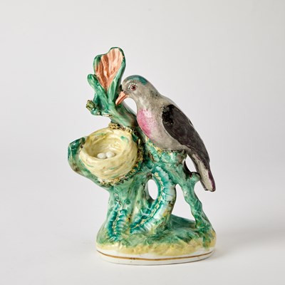 Lot 89 - Staffordshire Group of a Bird and its Nest