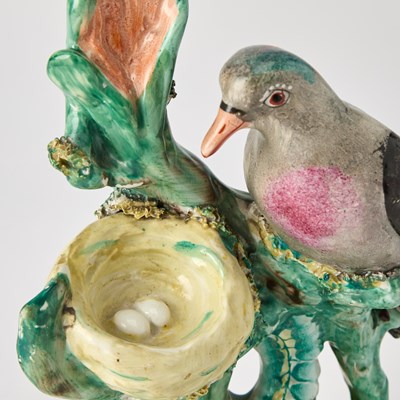 Lot 89 - Staffordshire Group of a Bird and its Nest
