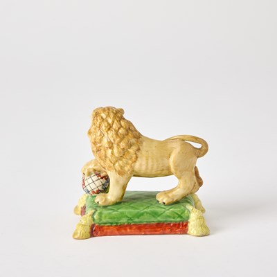 Lot 101 - Staffordshire Pearlware Figure of a Lion
