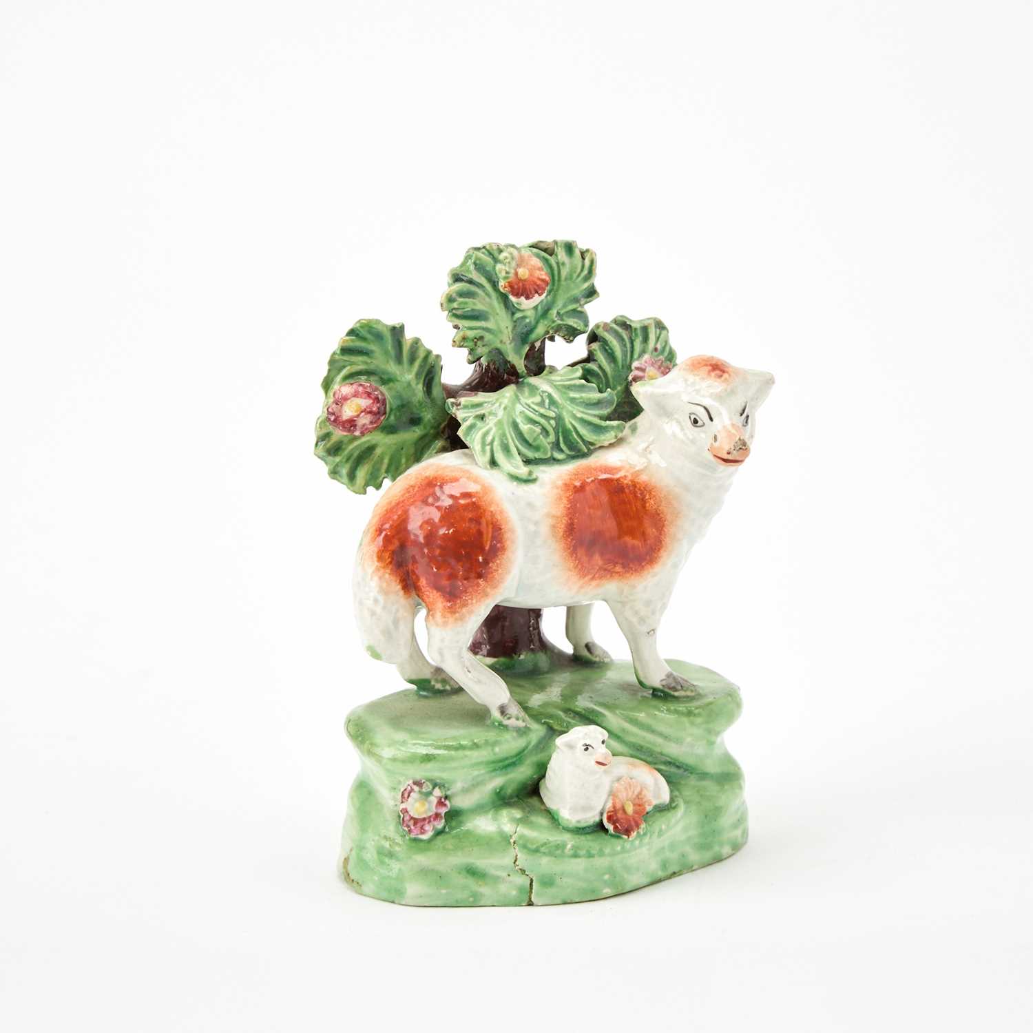 Lot 100 - Staffordshire Pearlware Group of a Sheep and Lamb
