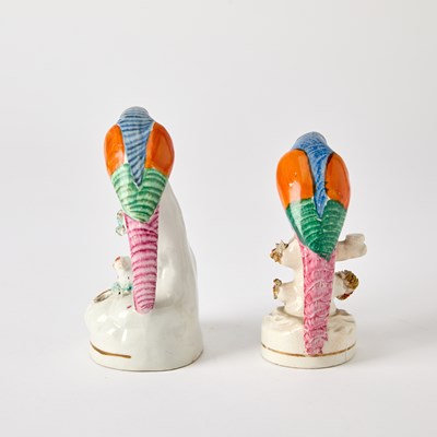 Lot 91 - Two Staffordshire Figures of Parrots