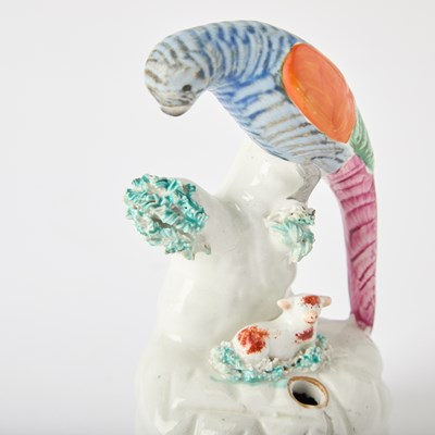 Lot 91 - Two Staffordshire Figures of Parrots