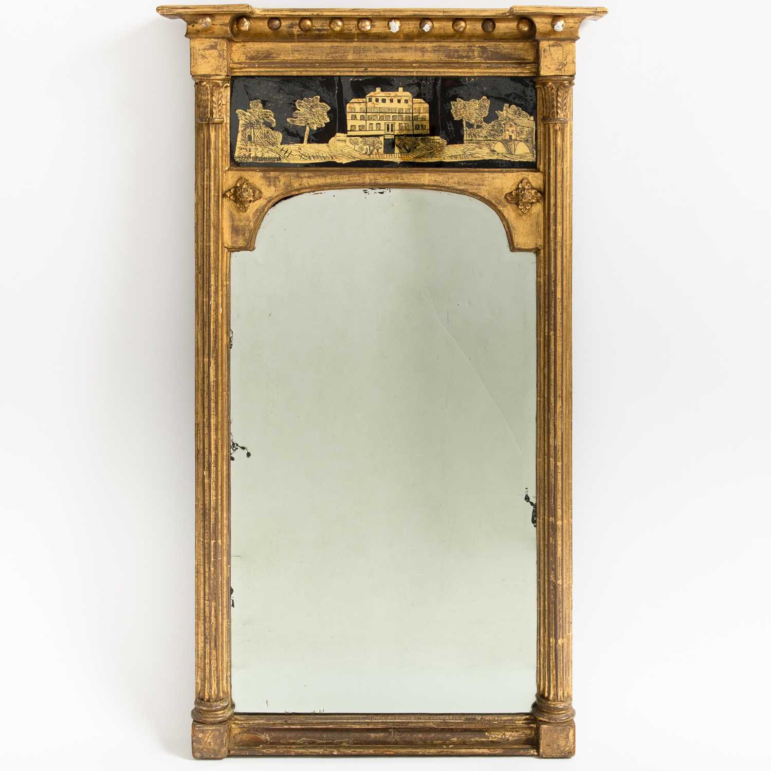 Lot 152 - Classical Giltwood and Eglomisé Mirror