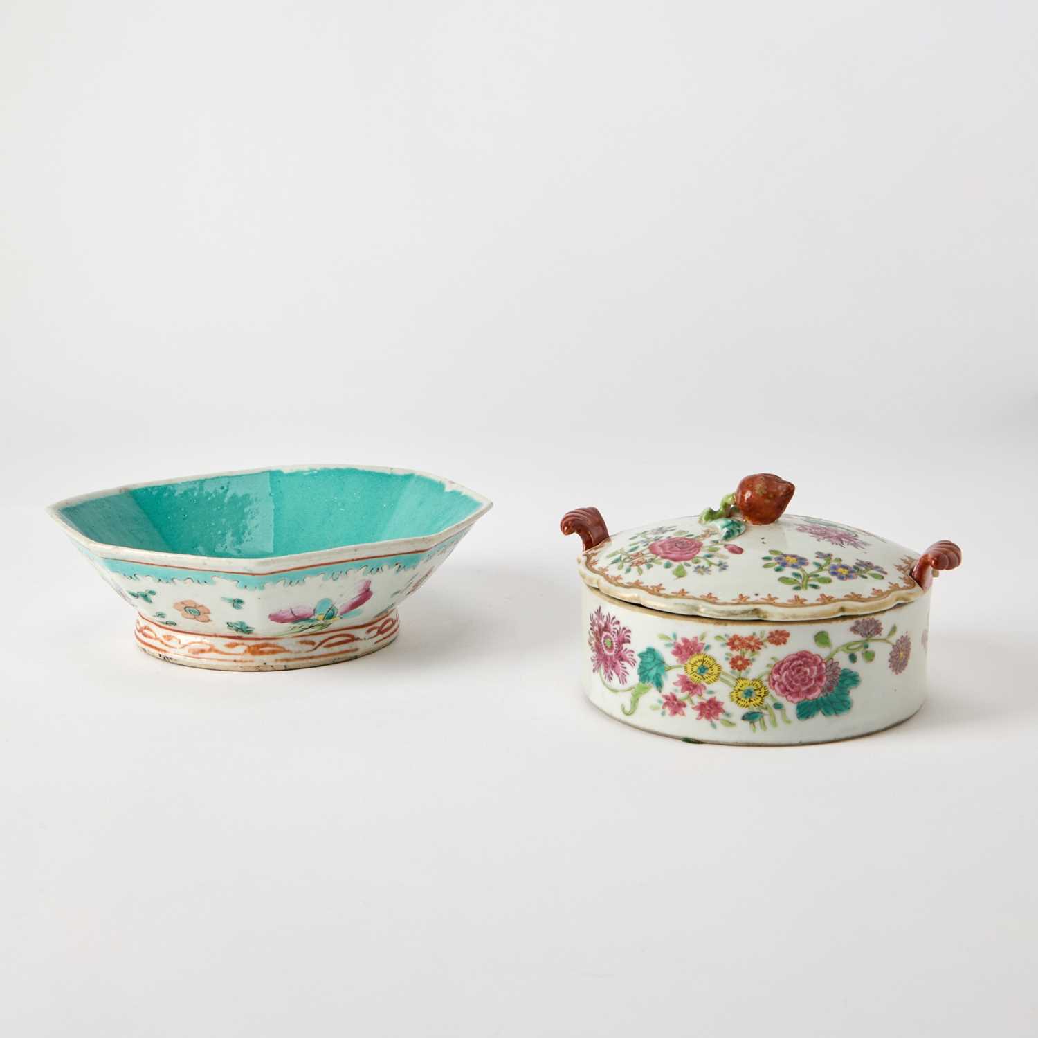 Lot 140 - Two Chinese Famille Rose Porcelain Table Articles