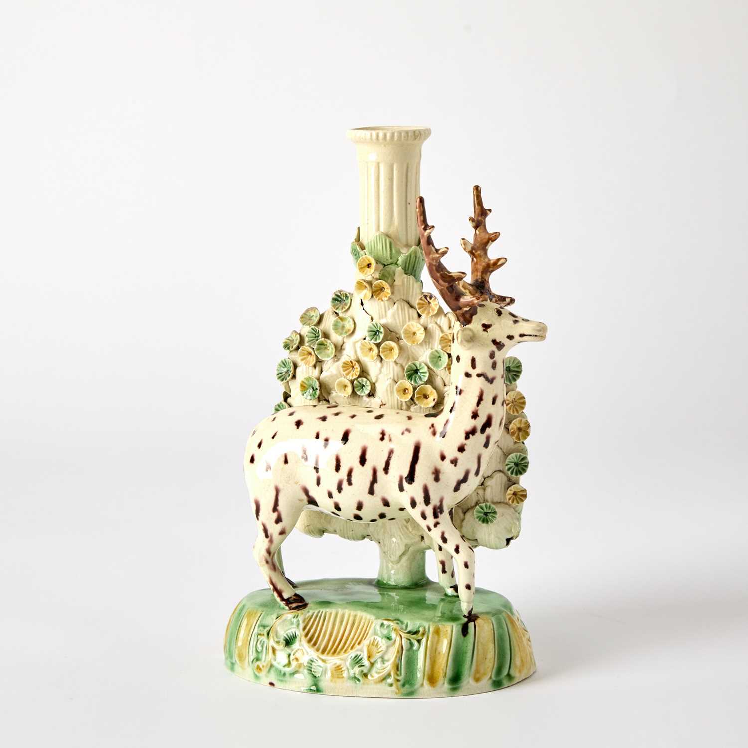 Lot 95 - Staffordshire Spill Vase Group of Deer