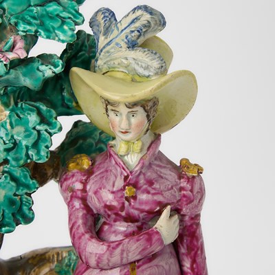 Lot 85 - Two Staffordshire Pearlware Group of a Courting Couples