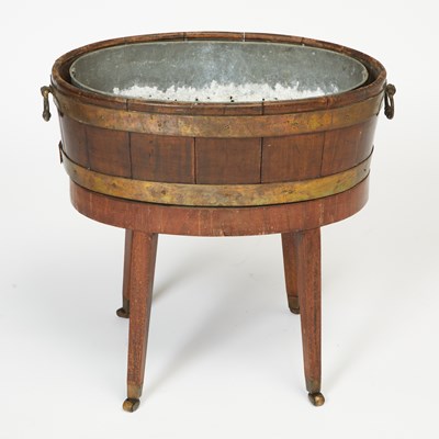 Lot 141 - Brass Bound Mahogany Jardiniere on Stand