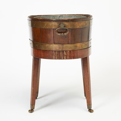 Lot 141 - Brass Bound Mahogany Jardiniere on Stand