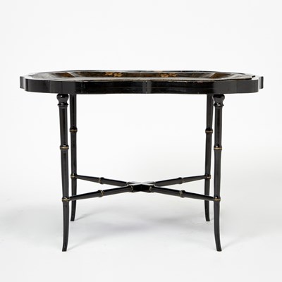 Lot 118 - Painted and Parcel Gilt Tole Tray