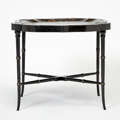 Lot 118 - Painted and Parcel Gilt Tole Tray