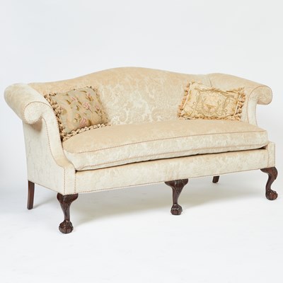 Lot 174 - Pair of Chippendale Style Upholstered Mahogany Settees