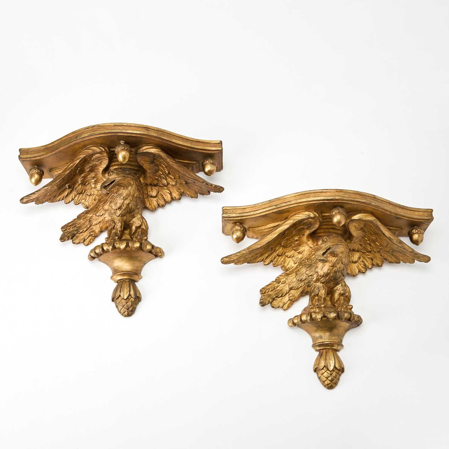 Lot 159 - Pair of Eagle Form Giltwood Wall Brackets