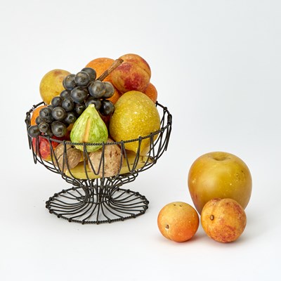 Lot 365 - Bowl of Painted Marble Fruits and Nuts
