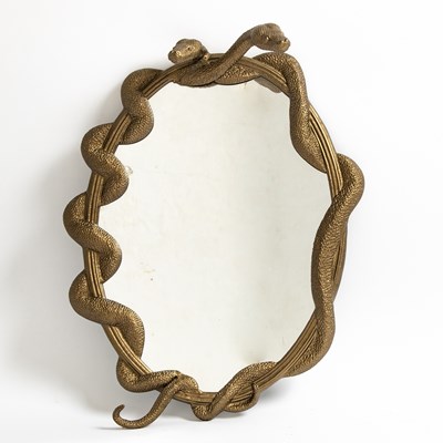 Lot 213 - Harry Potter Cast Aluminum and MDF Snake-Form "Nagini" Wall Mirror