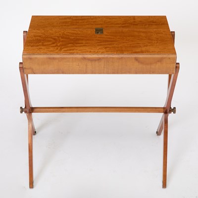 Lot 238 - Rena Dumas and Peter Coles for Hermés Leather, Pear and Brass "Pippa" Folding Desk