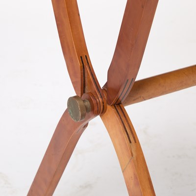 Lot 238 - Rena Dumas and Peter Coles for Hermés Leather, Pear and Brass "Pippa" Folding Desk