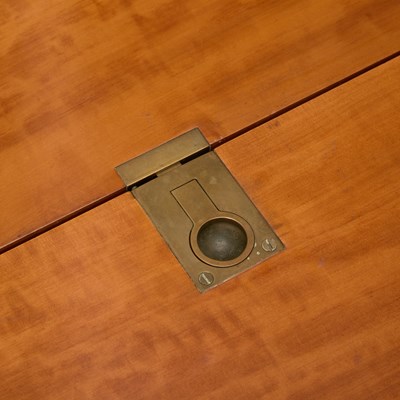 Lot 238 - Rena Dumas and Peter Coles for Hermés Leather, Pear and Brass "Pippa" Folding Desk
