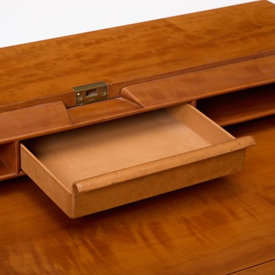 Lot 238 - Rena Dumas and Peter Coles for Hermés Leather, Pear and Brass "Pippa" Folding Desk
