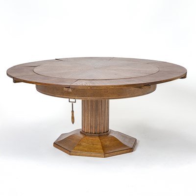 Lot 196 - Josef Seiler Oak "Liegnitz Ringtisch" Pedestal Expanding Dining Table