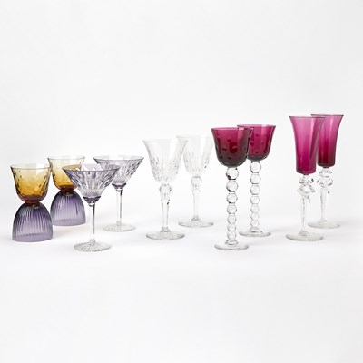 Lot 215 - Five Pairs of St. Louis Blown and Cut Glass Drinking Glasses