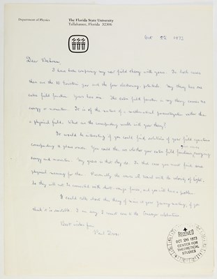 Lot 115 - Dirac, Heisenberg, and Schwinger letters