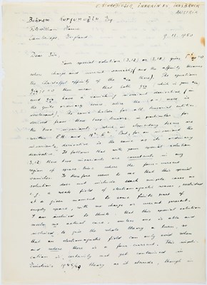 Lot 116 - Schrodinger writes on field theory