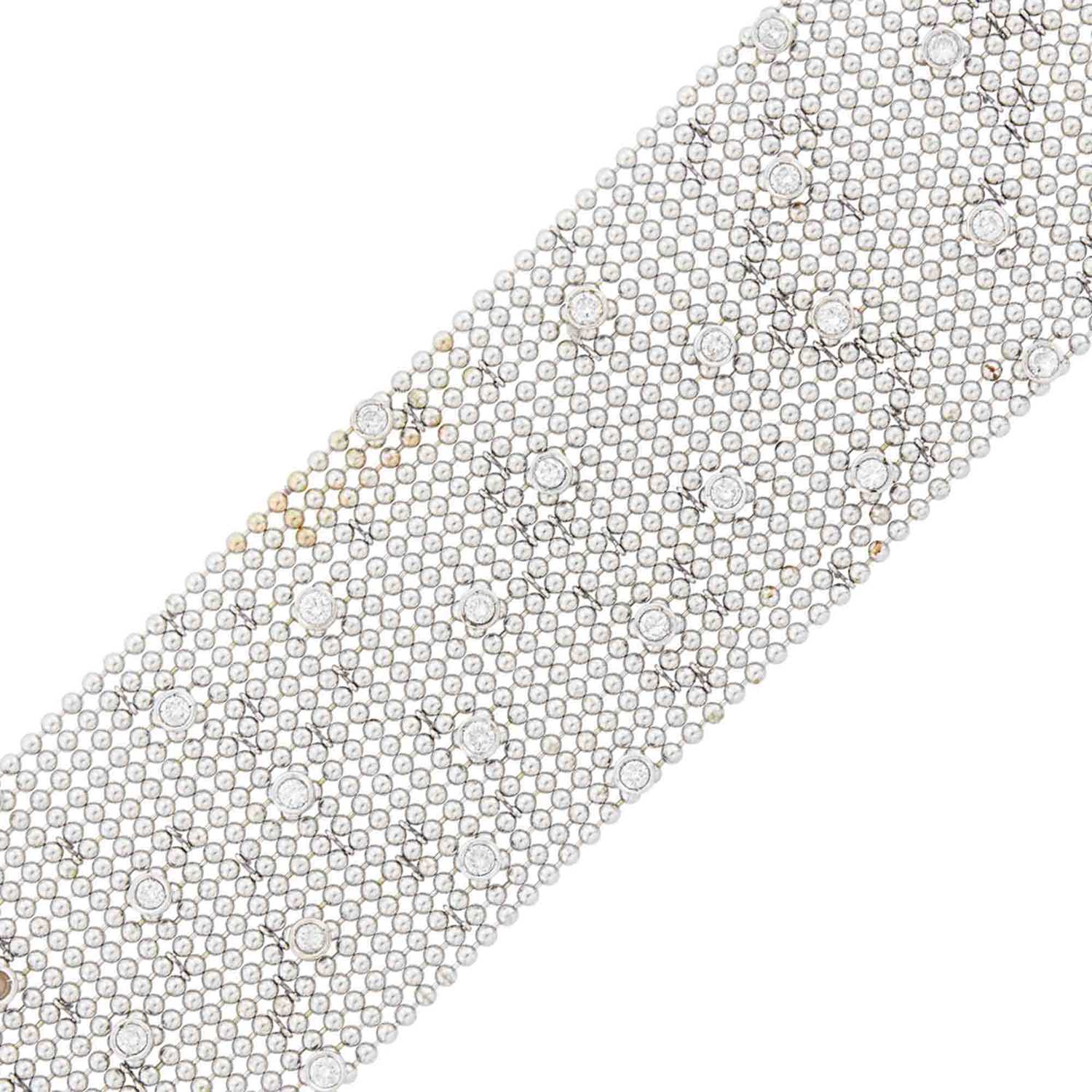 Lot 71 - Multistrand White Gold and Diamond Bracelet