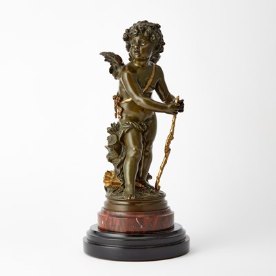 Lot 170 - After Auguste Moreau Patinated Bronze Figure Titled "Le Premier Fleche"