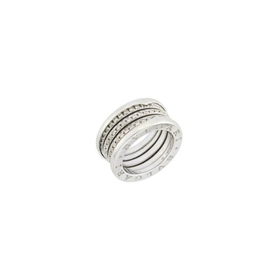 Lot 67 - Bulgari Wide White Gold and Diamond 'B.Zero1' Band Ring