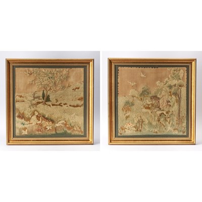 Lot 373 - Two Needlework Pictures