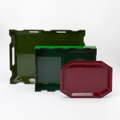 Lot 231 - Three "The Lacquer Company" Composite Drinks Trays
