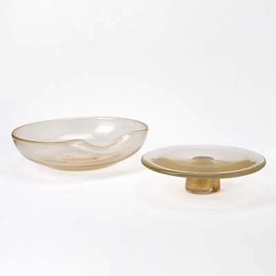 Lot 230 - Two Elsa Peretti for Tiffany & Co. Blown Glass Table Articles