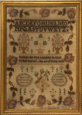 Lot 380 - Needlework Sampler "Mary Ann Oddey"