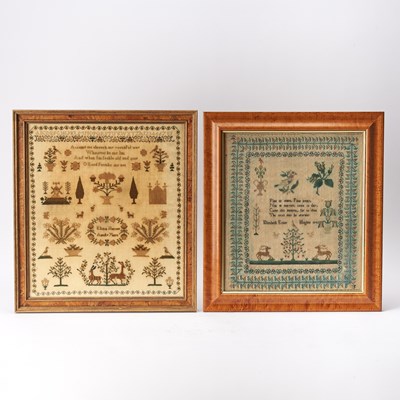 Lot 381 - Two Needlework Samplers "Eliza Mercer" and "Elizabeth Ester Hughes"