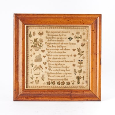 Lot 384 - Diminutive Needlework Sampler