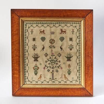 Lot 385 - Pictorial Needlework Sampler