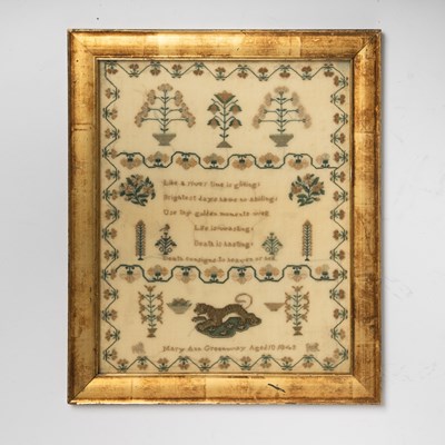Lot 390 - Needlework Sampler "Mary Ann Greenway"