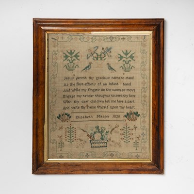 Lot 391 - Needlework Sampler "Elizabeth Masser"