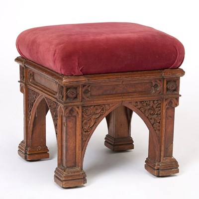 Lot 575 - George IV Carved and Pollard Oak Stool