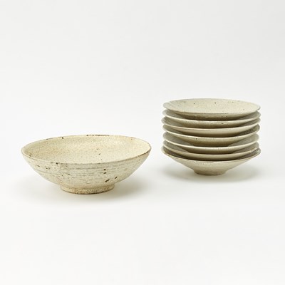 Lot 419 - Eight Japanese Studio Ceramic Bowls