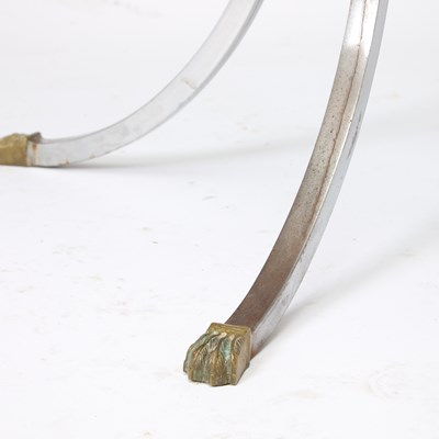 Lot 277 - Maison Janson Style Glass Top Steel Center Table