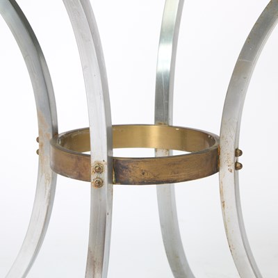 Lot 277 - Maison Janson Style Glass Top Steel Center Table