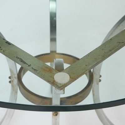 Lot 277 - Maison Janson Style Glass Top Steel Center Table