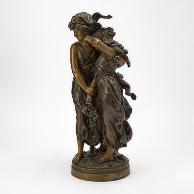 Lot 253 - Hippolyte Francois Moreau 'Consolation' Patinated Bronze Sculpture
