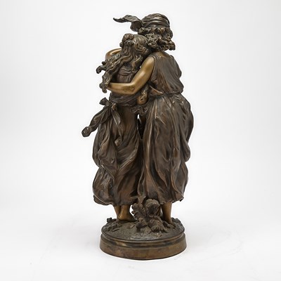 Lot 253 - Hippolyte Francois Moreau 'Consolation' Patinated Bronze Sculpture