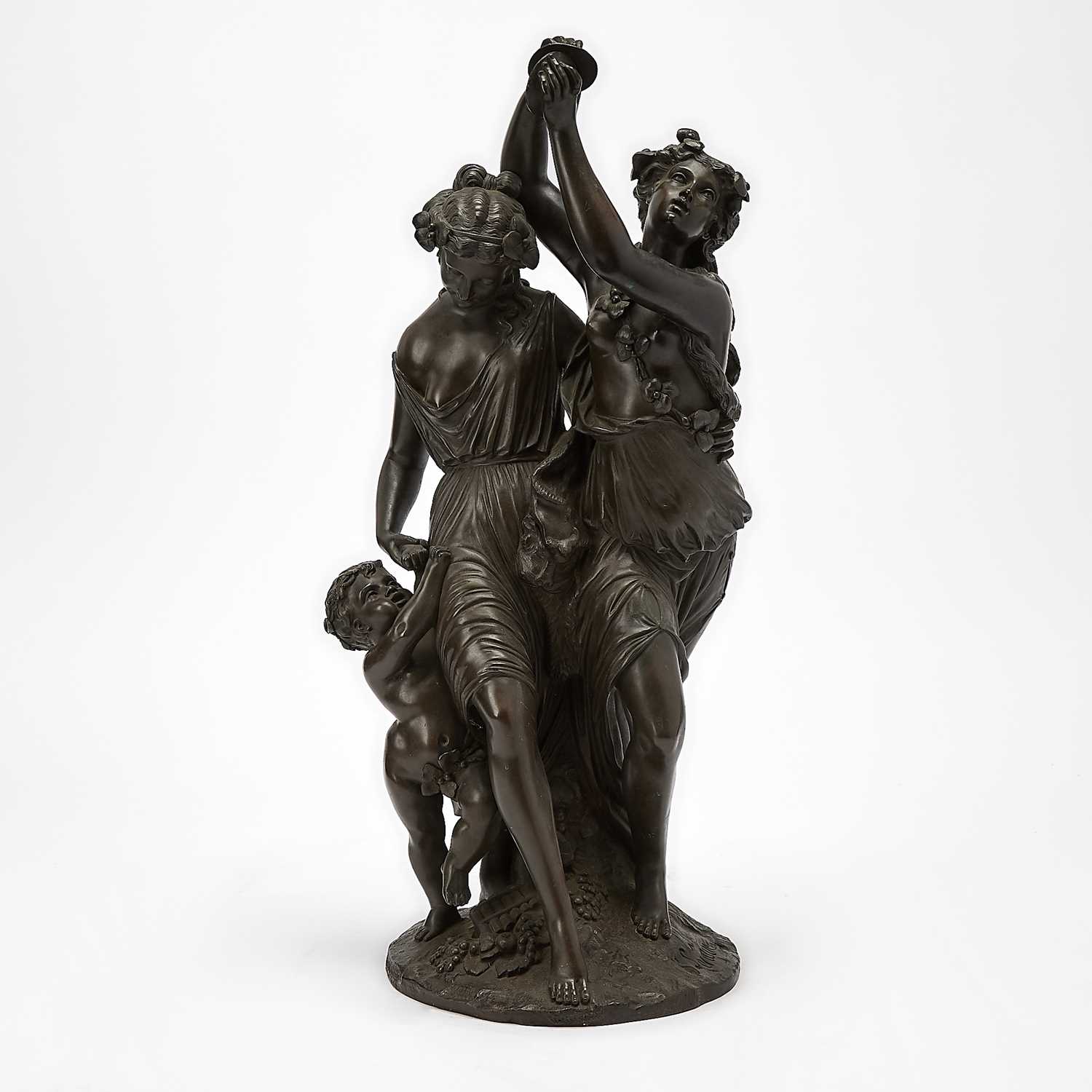 Lot 176 - Edmond Louis Auguste Leveque Bronze Figural Group Entitled "Danseurs"