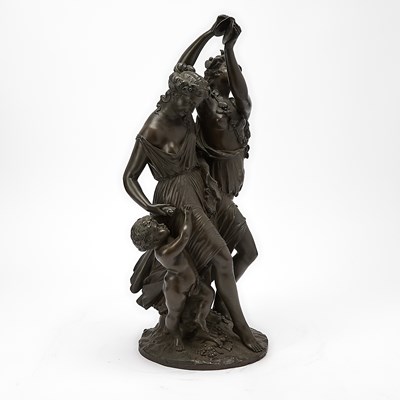 Lot 176 - Edmond Louis Auguste Leveque Bronze Figural Group Entitled "Danseurs"