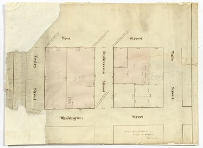 Lot 190 - Manuscript map of Lower Manhattan with Desbrosses Street