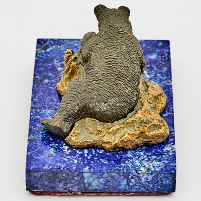 Lot 201 - Russian Gilt and Patinated Bronze Bear on Hardstone Base